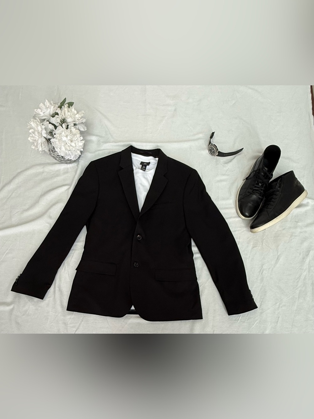 H&M BLK Two-Button Men's Blazer Slim Tailored Look w/matching Skinny Fit pants.
